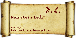 Weinstein Leó névjegykártya